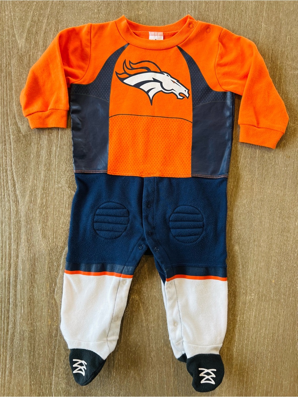 NFL Orange & Navy Denver Broncos Infant One-Piece Footie